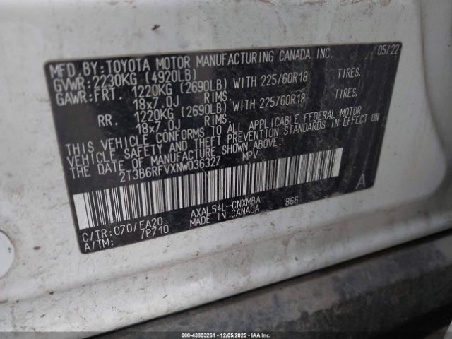 2022 TOYOTA RAV4 HYBRID 2T3B6RFVXNW036327 Photo 8