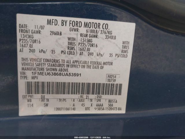 2008 FORD EXPLORER 1FMEU63868UA53591 Photo 8
