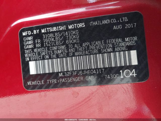 2018 MITSUBISHI MIRAGE G4 ML32F3FJ6JHF04117 Photo 8