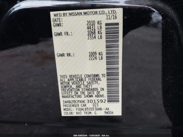 Nissan LEAF S 2017 1N4BZ0CPXHC301592 Image 9