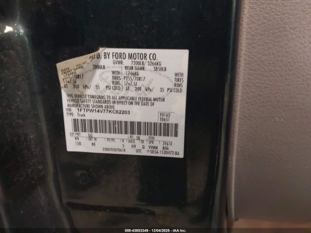 2007 FORD F-150 1FTPW14V77KC62203 Photo 8