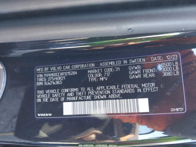 2024 VOLVO XC90 RECHARGE PLUG-IN HYBRID YV4H60CEXR1215284 Photo 8