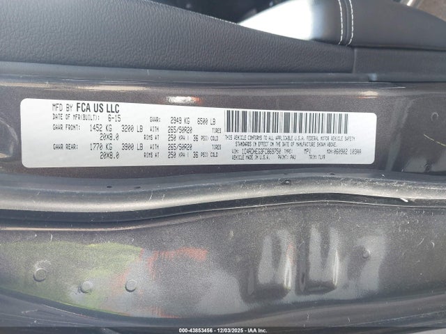 Dodge Durango 2015 1C4RDHEG3FC869750 Image 9