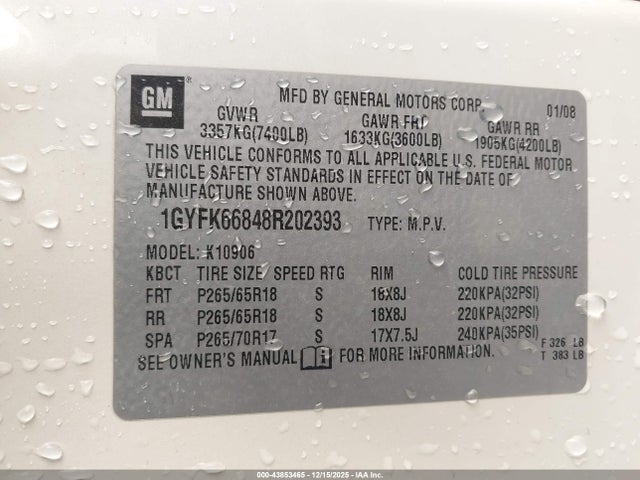 2008 CADILLAC ESCALADE ESV 1GYFK66848R202393 Photo 8