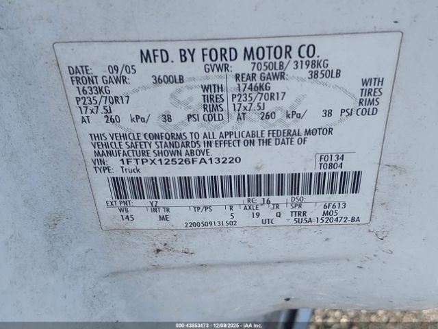 2006 FORD F-150 1FTPX12526FA13220 Photo 8