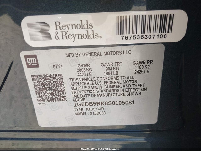 2025 CADILLAC CT4 1G6DB5RK8S0105081 Photo 8