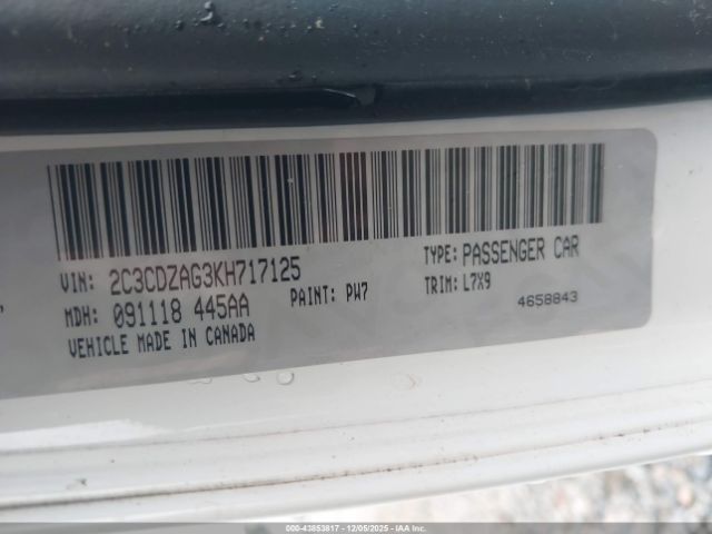 2019 DODGE CHALLENGER 2C3CDZAG3KH717125 Photo 8