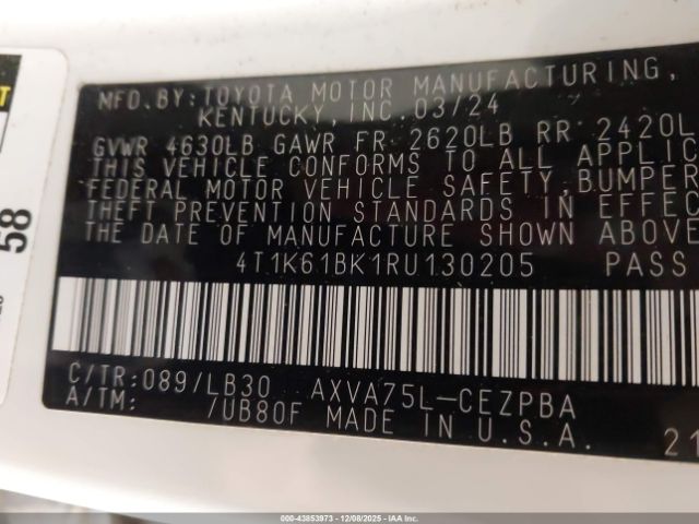 2024 TOYOTA CAMRY 4T1K61BK1RU130205 Photo 8