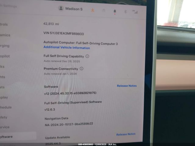 2021 TESLA MODEL 3 5YJ3E1EA3MF869933 Photo 6