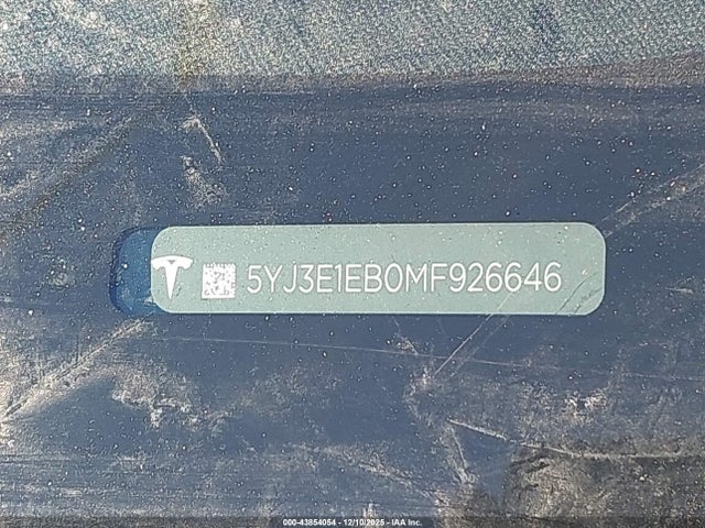 2021 TESLA MODEL 3 5YJ3E1EB0MF926646 Photo 8