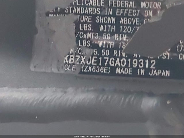 JKBZXJE17GA019312 Kawasaki Zx636 E