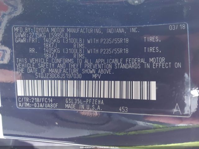 2018 TOYOTA SIENNA 5TDJZ3DC6JS197030 Photo 8