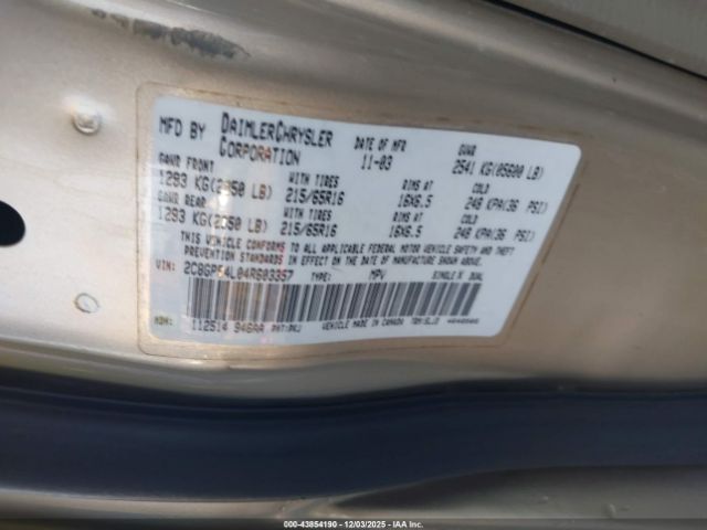 2004 CHRYSLER TOWN & COUNTRY 2C8GP54L04R603357 Photo 8