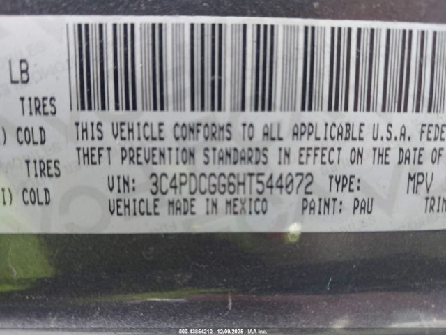 2017 DODGE JOURNEY 3C4PDCGG6HT544072 Photo 8