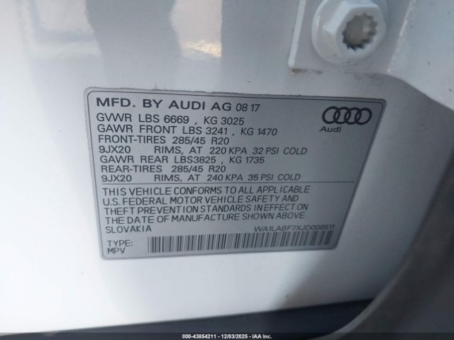 2018 AUDI Q7 WA1LABF7XJD008511 Photo 8