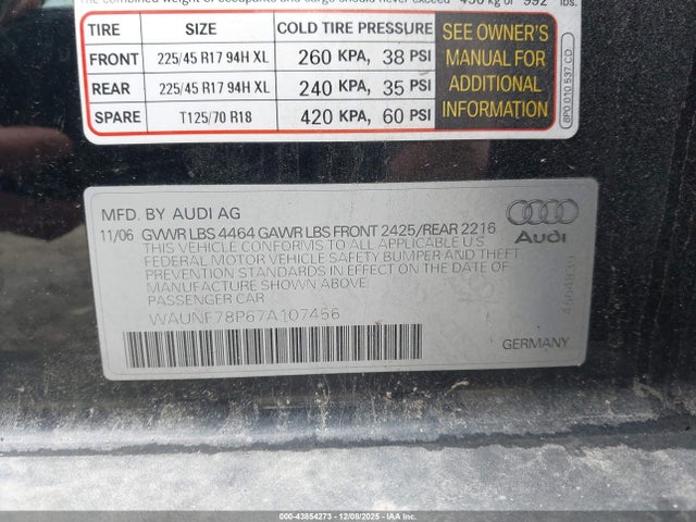 2007 AUDI A3 WAUNF78P67A107456 Photo 8
