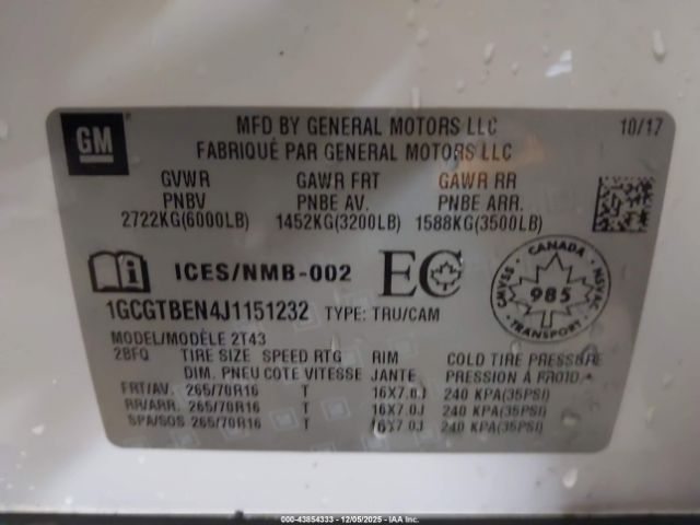 2018 CHEVROLET COLORADO 1GCGTBEN4J1151232 Photo 8