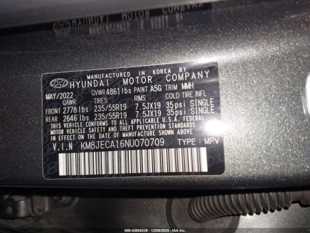 2022 HYUNDAI TUCSON HYBRID KM8JECA16NU070709 Photo 8