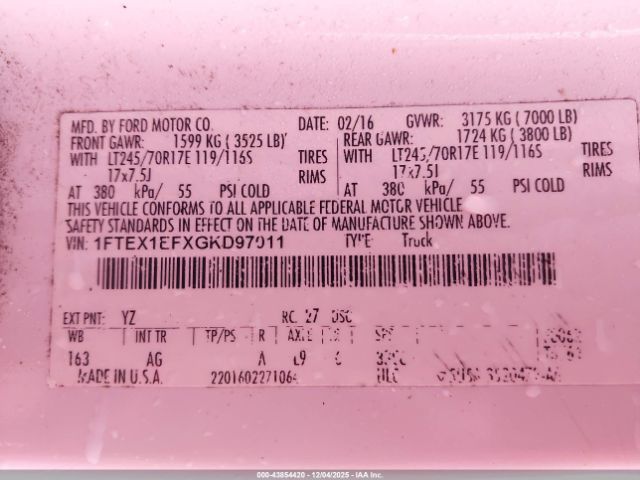 2016 FORD F-150 1FTEX1EFXGKD97011 Photo 8