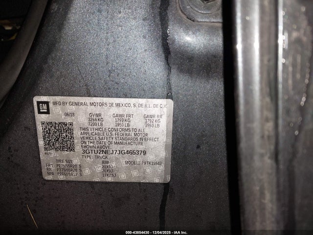 3GTU2NEJ7JG465379 GMC Sierra 1500 Slt