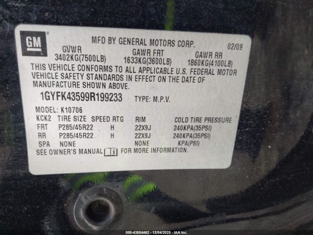 2009 CADILLAC ESCALADE HYBRID 1GYFK43599R199233 Photo 8