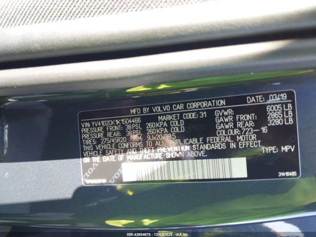 2019 VOLVO XC90 YV4102CK1K1504466 Photo 8