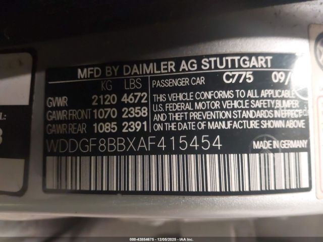 2010 MERCEDES-BENZ C 300 WDDGF8BBXAF415454 Photo 8