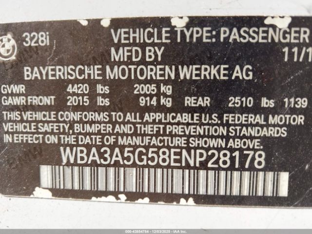 2014 BMW 328I WBA3A5G58ENP28178 Photo 8