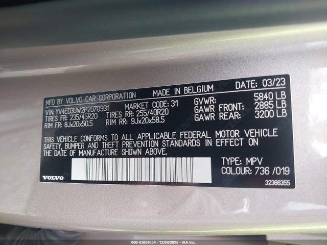 2023 VOLVO XC40 RECHARGE PURE ELECTRIC YV4ED3UW2P2070931 Photo 8