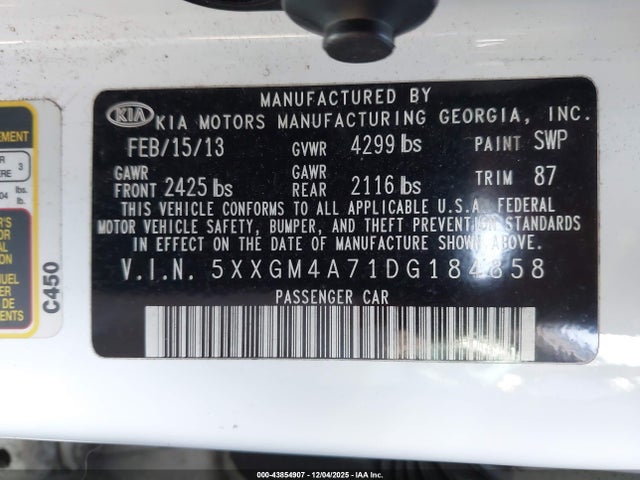 2013 KIA OPTIMA 5XXGM4A71DG184858 Photo 8