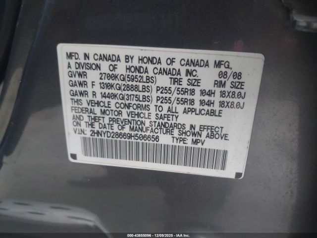 2009 ACURA MDX 2HNYD28669H506656 Photo 8