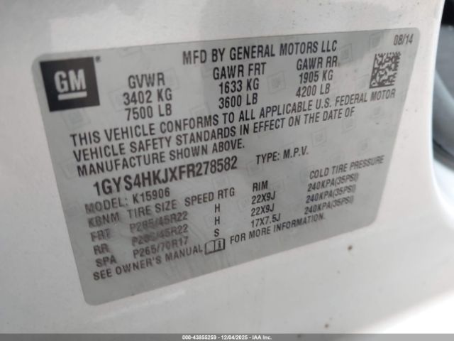 2015 CADILLAC ESCALADE ESV 1GYS4HKJXFR278582 Photo 8