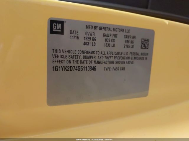 2016 CHEVROLET CORVETTE 1G1YK2D74G5110846 Photo 8