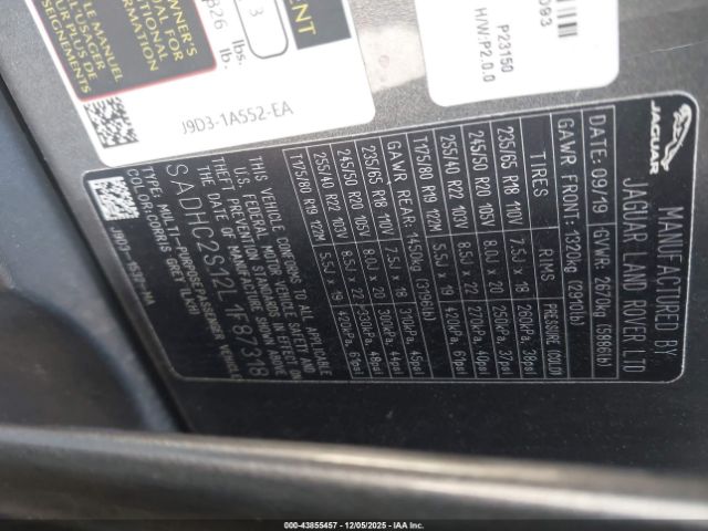 2020 JAGUAR I-PACE SADHC2S12L1F87318 Photo 8