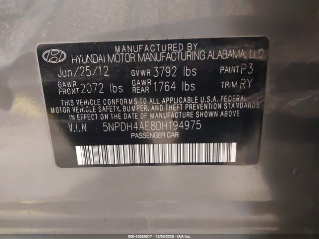 2013 HYUNDAI ELANTRA 5NPDH4AE8DH194975 Photo 8