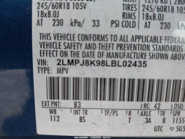 2020 LINCOLN NAUTILUS 2LMPJ8K98LBL02435 Photo 8