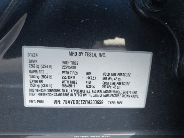 2024 TESLA MODEL Y 7SAYGDEE2RA233659 Photo 8