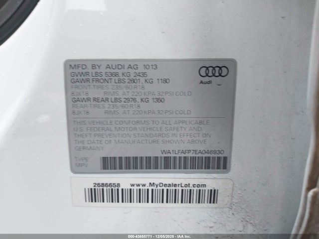 2014 AUDI Q5 WA1LFAFP7EA046930 Photo 8