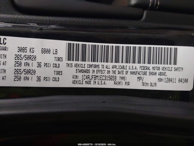 1C4RJFBM1EC315659 Jeep Grand Cherokee Limited