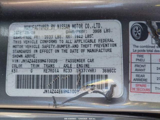 2009 NISSAN 370Z JN1AZ44E69M410026 Photo 8