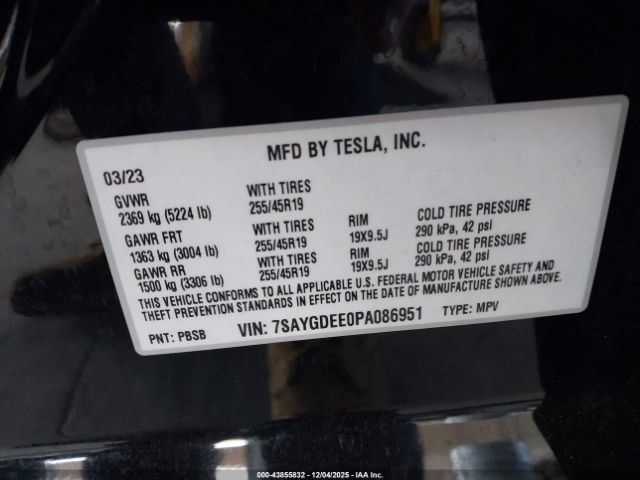 2023 TESLA MODEL Y 7SAYGDEE0PA086951 Photo 8