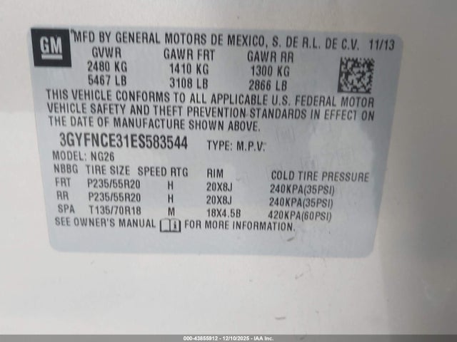 2014 CADILLAC SRX 3GYFNCE31ES583544 Photo 8