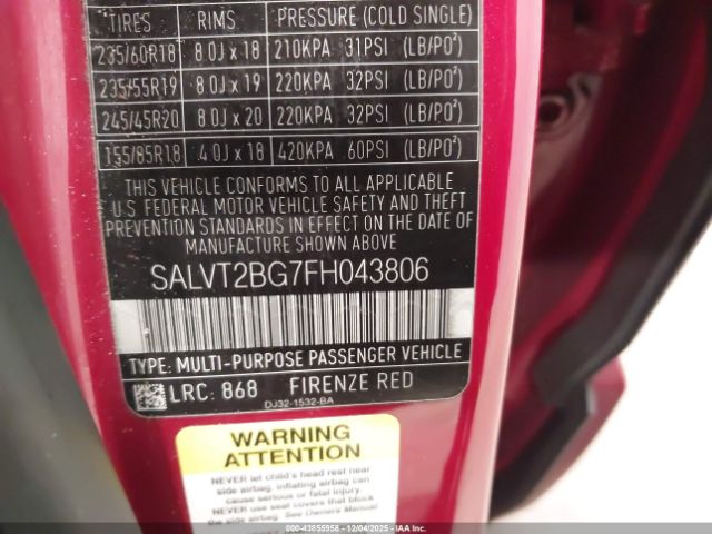 2015 LAND ROVER RANGE ROVER EVOQUE SALVT2BG7FH043806 Photo 8