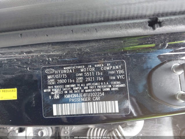 Hyundai Genesis 3.8 2015 KMHGN4JE4FU102254 Image 9