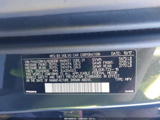 2018 VOLVO XC60 YV4A22RK9J1028306 Photo 8