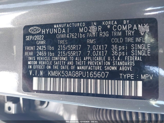 KM8K53AG8PU165607 Hyundai Kona Electric Limited