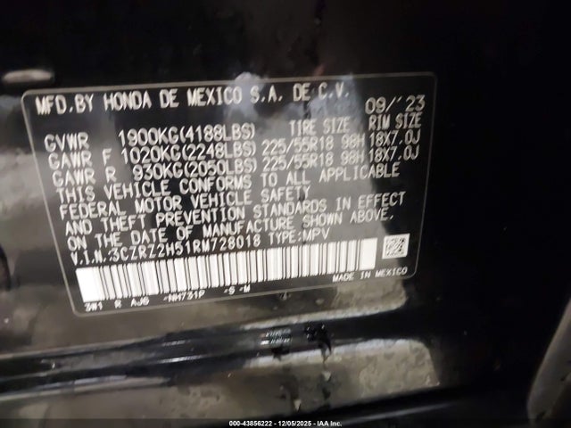 3CZRZ2H51RM728018 Honda HR-V