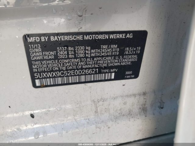 2014 BMW X3 5UXWX9C52E0D26621 Photo 8