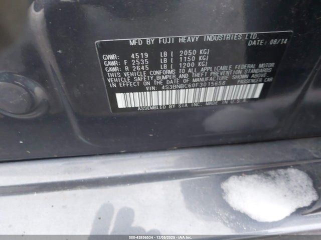 Subaru Legacy 2.5i Premium 2015 4S3BNBC60F3015658 Image 9