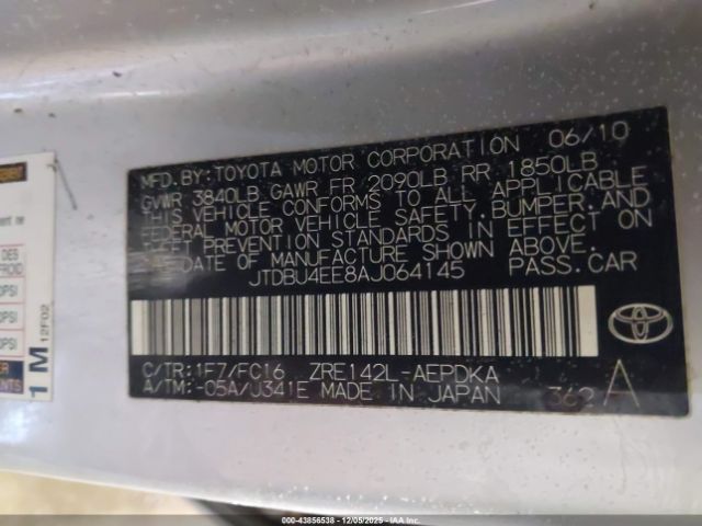 2010 TOYOTA COROLLA JTDBU4EE8AJ064145 Photo 8